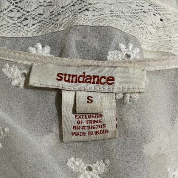Sundance White Embroidered Sheer Lace Boho Tunic – Size S - Picture 6 of 6